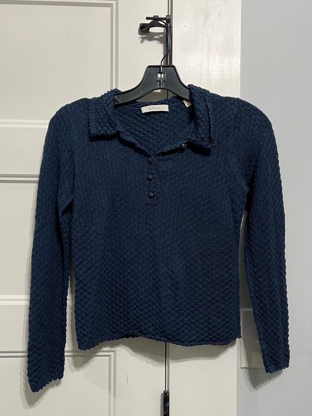 Blue Doen Henley Top - Picture 2 of 6